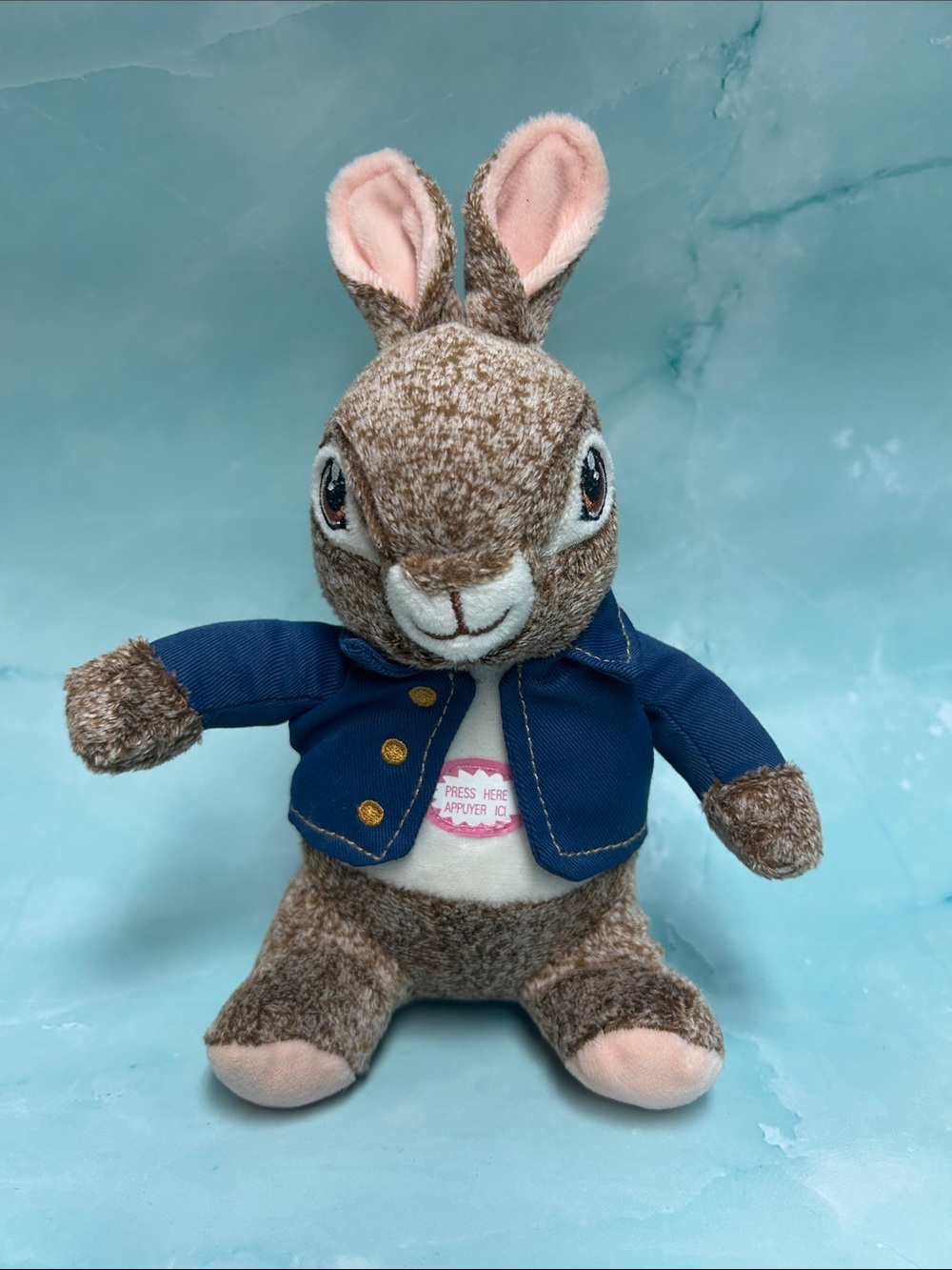 Dan Dee Peter Rabbit Plush Stuffed Animal Blue Jacket 8" no sound